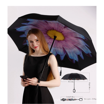 Inside out Fashion Custom Print Inverted Reverse Umbrella